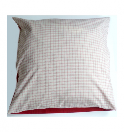 Taie d'oreiller en percale Red Checks Amaryllis